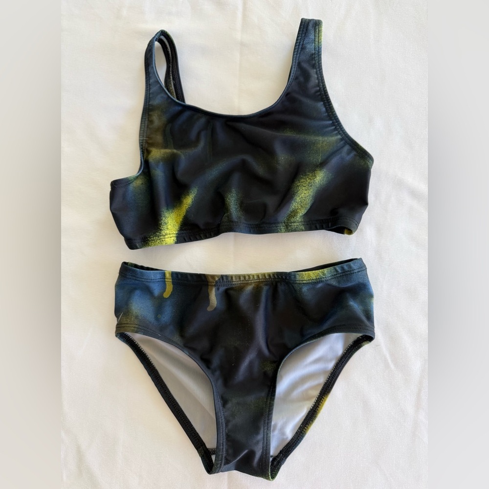 MARQUES ALMEIDA Kids Black, Blue & Neon Yellow Swim Bikini Set - 5T